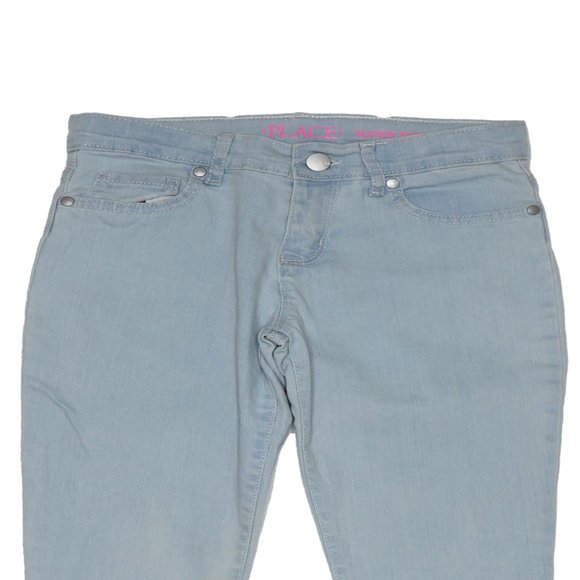 the Childrens place girl pant Blue Sky wash Skinny Slim Bottom Size 10 - Picture 2 of 7